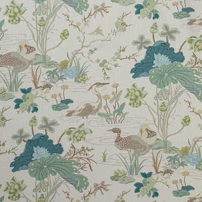 LEE JOFA 2020198.1323.0 LUZON PRINT JADE Fabric - Eade's Wallpaper