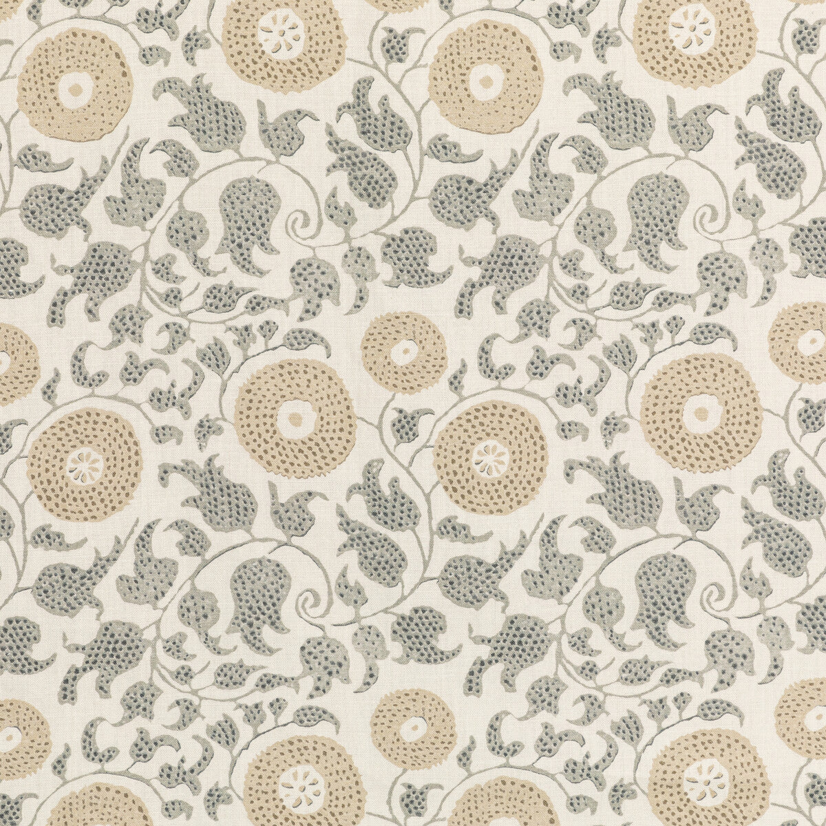 LEE JOFA 2020204.1611.0 ELDORA PRINT FLAX Fabric - Eade's Wallpaper