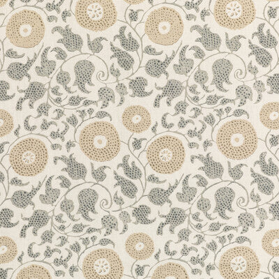 LEE JOFA 2020204.1611.0 ELDORA PRINT FLAX Fabric - Eade's Wallpaper