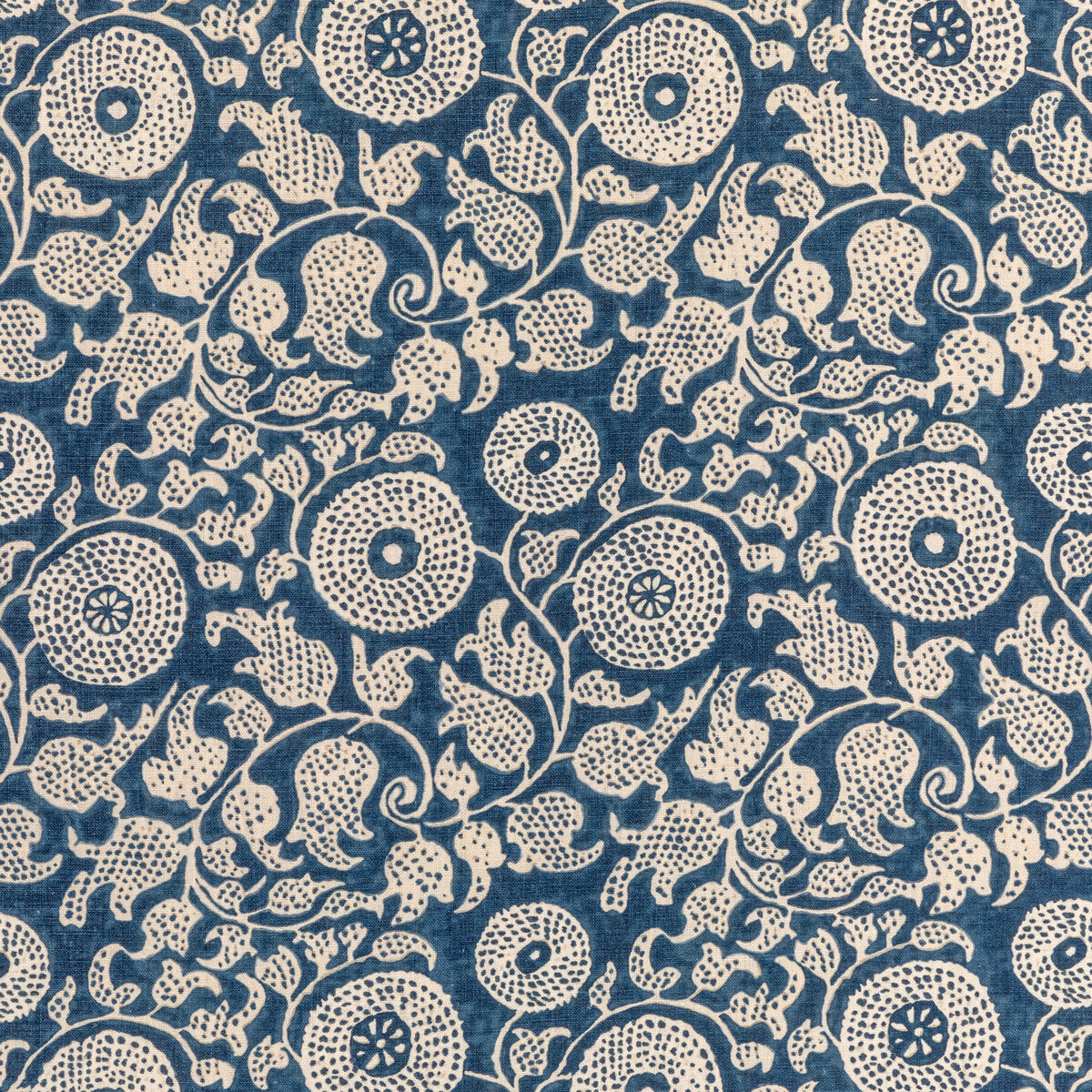 LEE JOFA 2020204.50.0 ELDORA PRINT INDIGO Fabric - Eade's Wallpaper