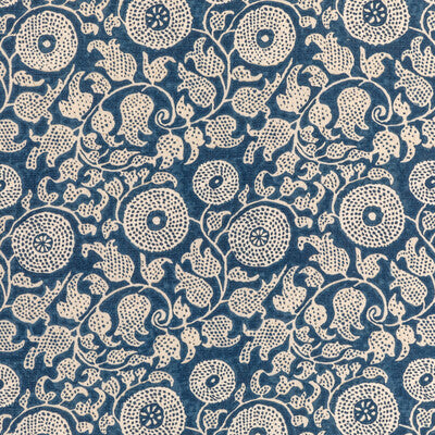 LEE JOFA 2020204.50.0 ELDORA PRINT INDIGO Fabric - Eade's Wallpaper