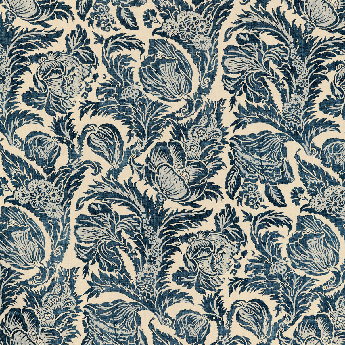 LEE JOFA 2020205.50.0 MARION PRINT INDIGO Fabric - Eade's Wallpaper