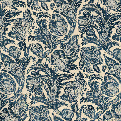 LEE JOFA 2020205.50.0 MARION PRINT INDIGO Fabric - Eade's Wallpaper