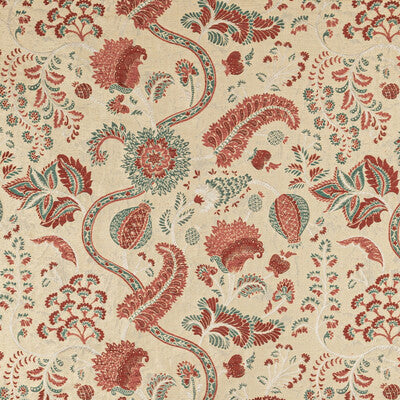 LEE JOFA 2020213.194.0 JARDIN BLEU SAND/ROSE Fabric - Eade's Wallpaper