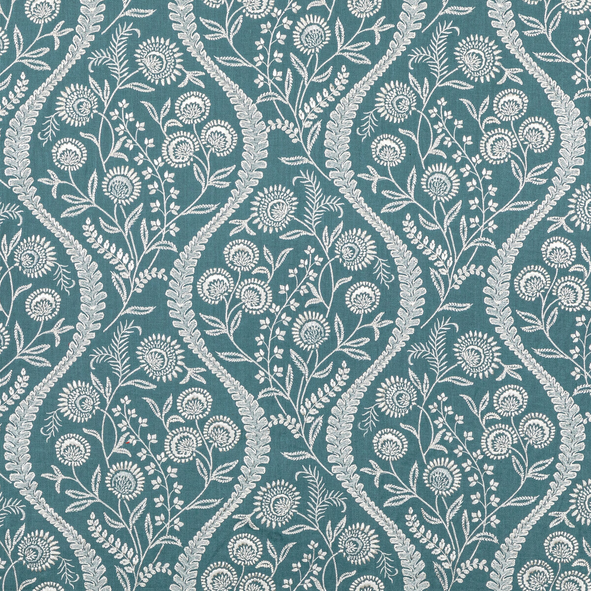 LEE JOFA 2020219.515.0 FLORIBLANCA BLUE Fabric - Eade's Wallpaper