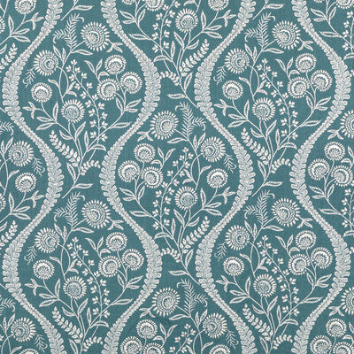 LEE JOFA 2020219.515.0 FLORIBLANCA BLUE Fabric - Eade's Wallpaper