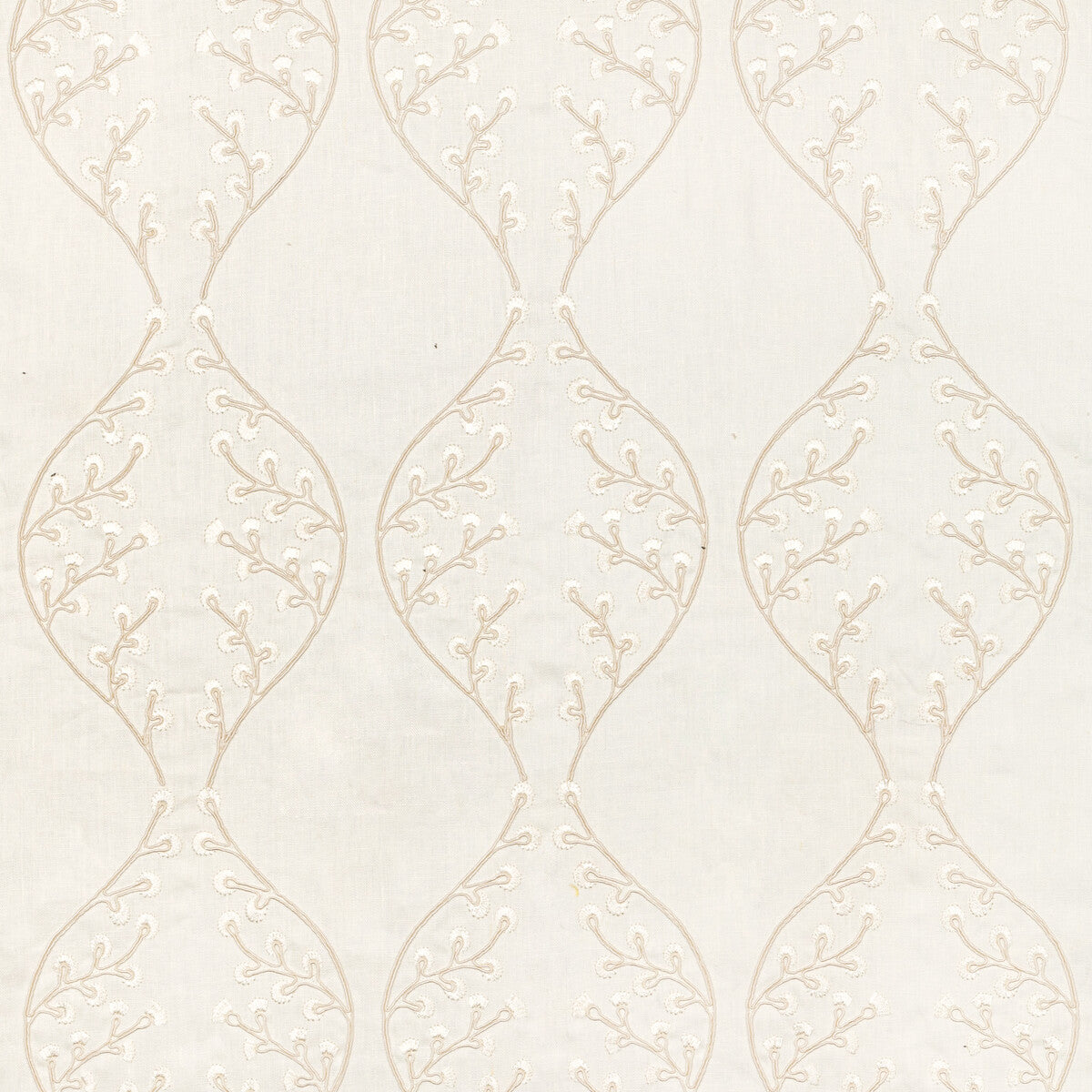 LEE JOFA 2021129.1.0 LILLIE EMBROIDERY IVORY Fabric - Eade's Wallpaper