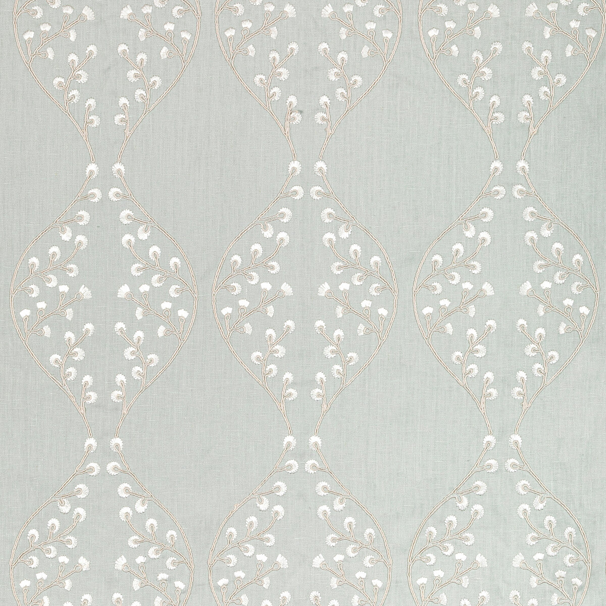 LEE JOFA 2021129.13.0 LILLIE EMBROIDERY AQUA Fabric - Eade's Wallpaper