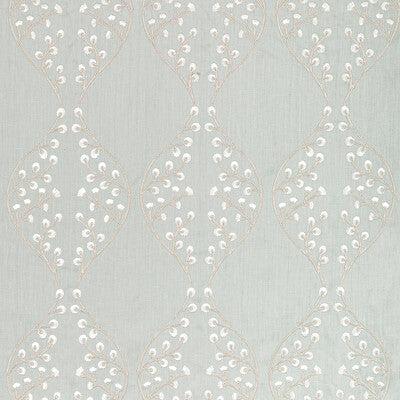 LEE JOFA 2021129.13.0 LILLIE EMBROIDERY AQUA Fabric - Eade's Wallpaper