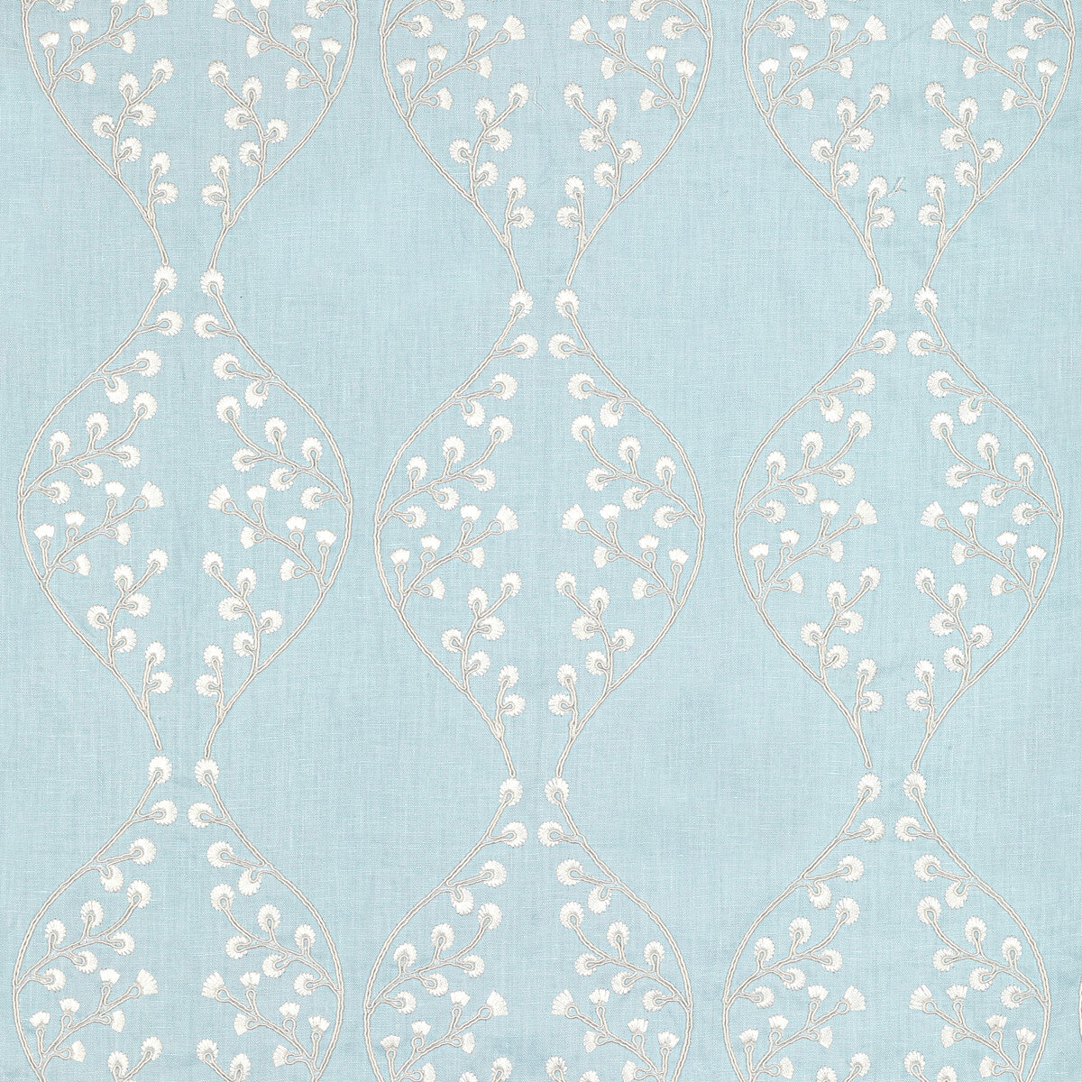 LEE JOFA 2021129.15.0 LILLIE EMBROIDERY SKY Fabric - Eade's Wallpaper