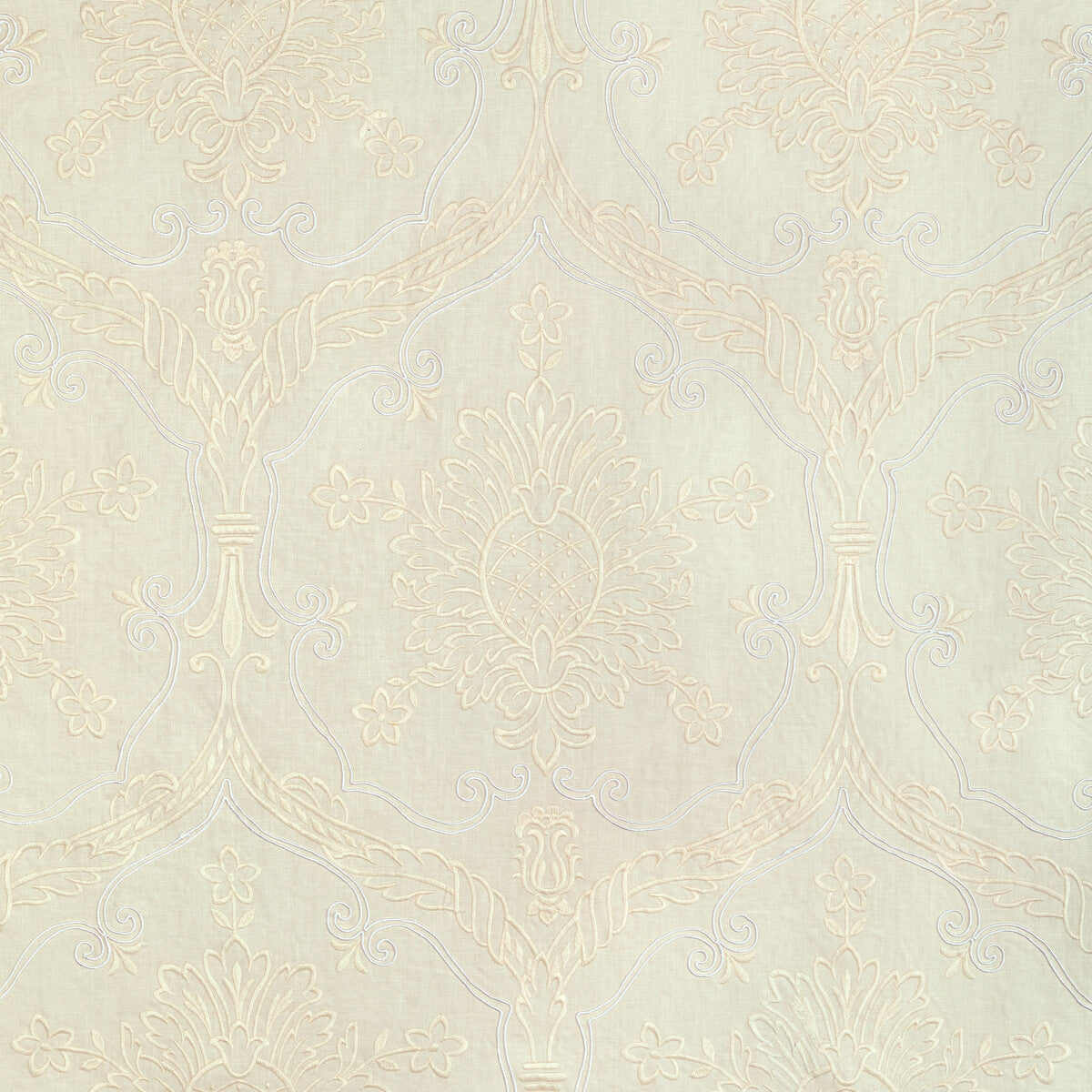 LEE JOFA 2022110.1.0 HAYES EMBROIDERY IVORY Fabric - Eade's Wallpaper