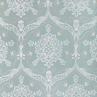 LEE JOFA 2022110.15.0 HAYES EMBROIDERY BLUE Fabric - Eade's Wallpaper
