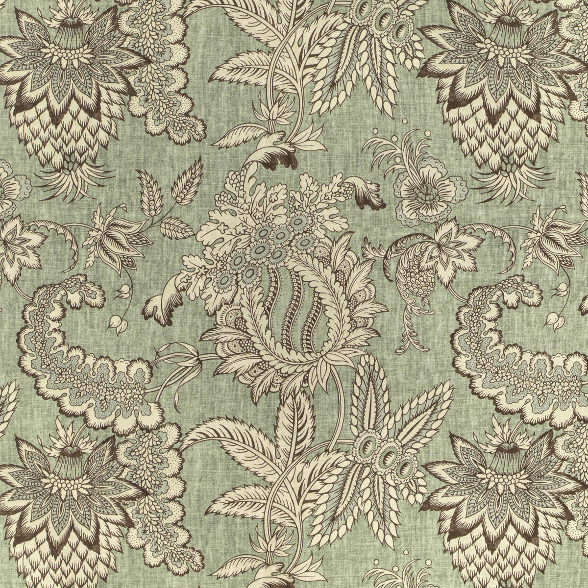 LEE JOFA 2022115.3.0 JENNINGS PRINT GREEN Fabric - Eade's Wallpaper