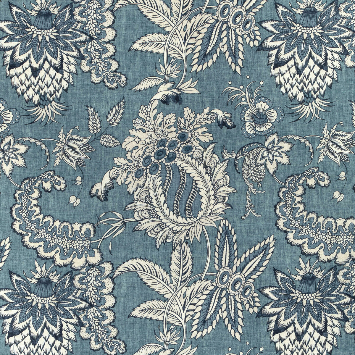 LEE JOFA 2022115.5.0 JENNINGS PRINT BLUE Fabric - Eade's Wallpaper