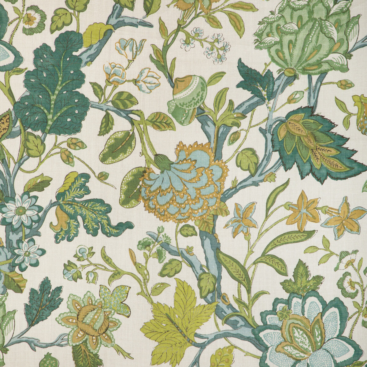 LEE JOFA 2023121.335.0 HAZELWOOD PRINT GREEN Fabric - Eade's Wallpaper