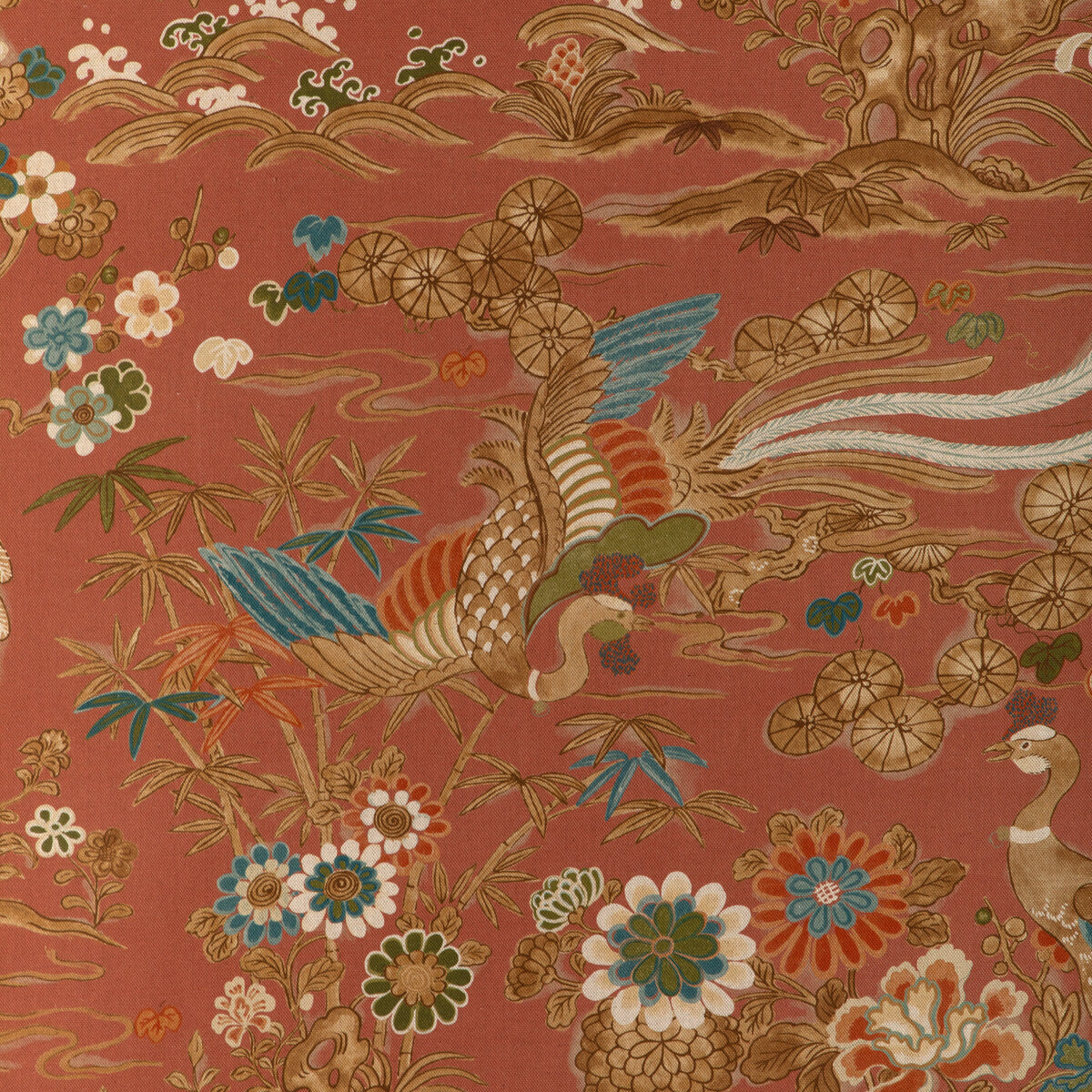 LEE JOFA 2023139.24.0 SAKURA PRINT CLAY Fabric - Eade's Wallpaper