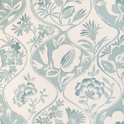 LEE JOFA 2023141.13.0 CALATHEA PRINT AQUA Fabric - Eade's Wallpaper