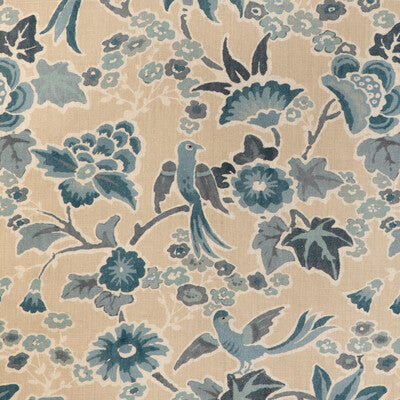 LEE JOFA 2023142.516.0 POSY PRINT SAND/SKY Fabric - Eade's Wallpaper