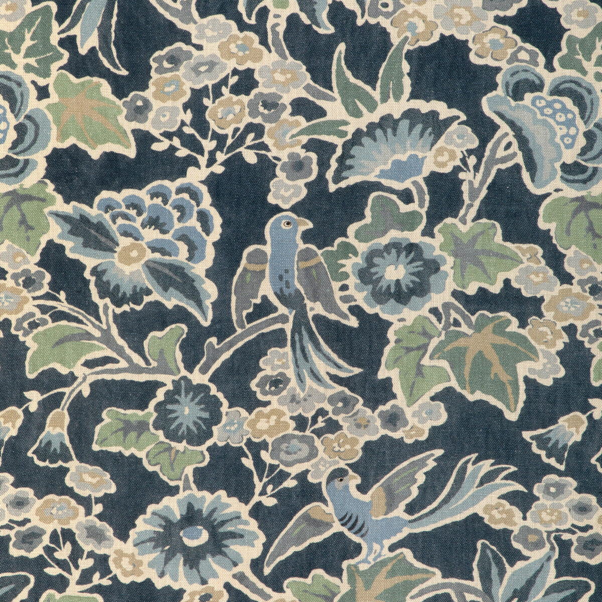 LEE JOFA 2023142.523.0 POSY PRINT DENIM/SLATE Fabric - Eade's Wallpaper