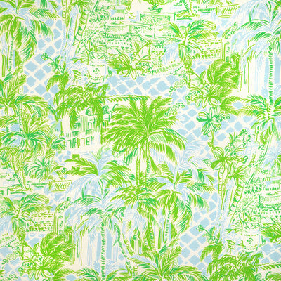LEE JOFA 2025113.153.0 PALM BEACH BLUE/GREEN Fabric - LILLY PULITZER III