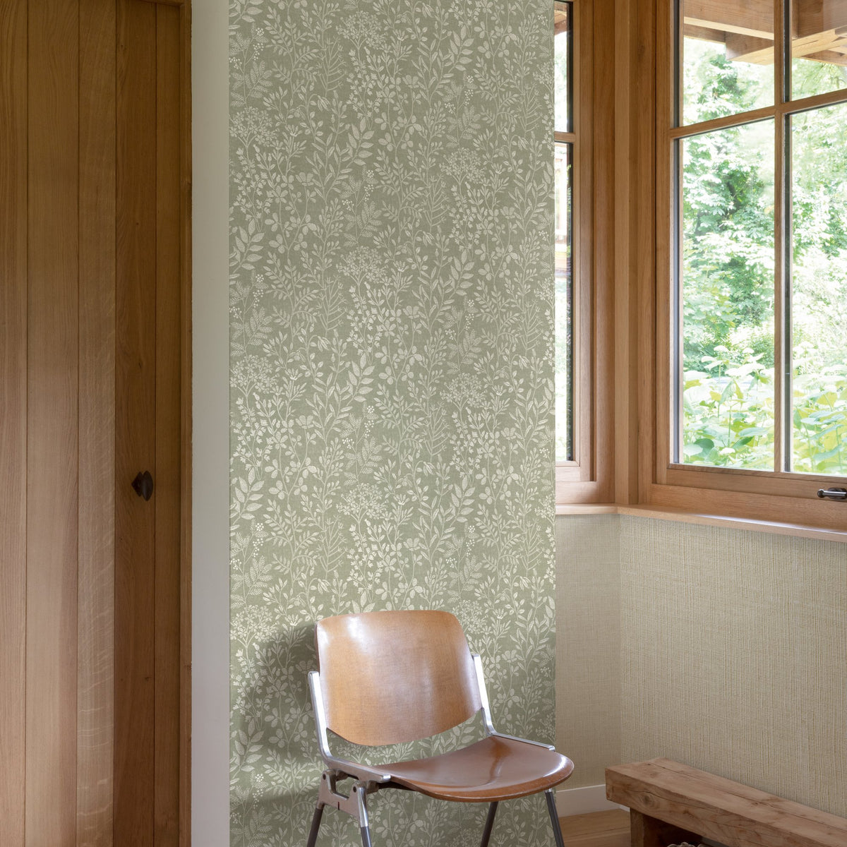 Galerie Karuna Branched Leaves All-over Green Wallpaper KR20