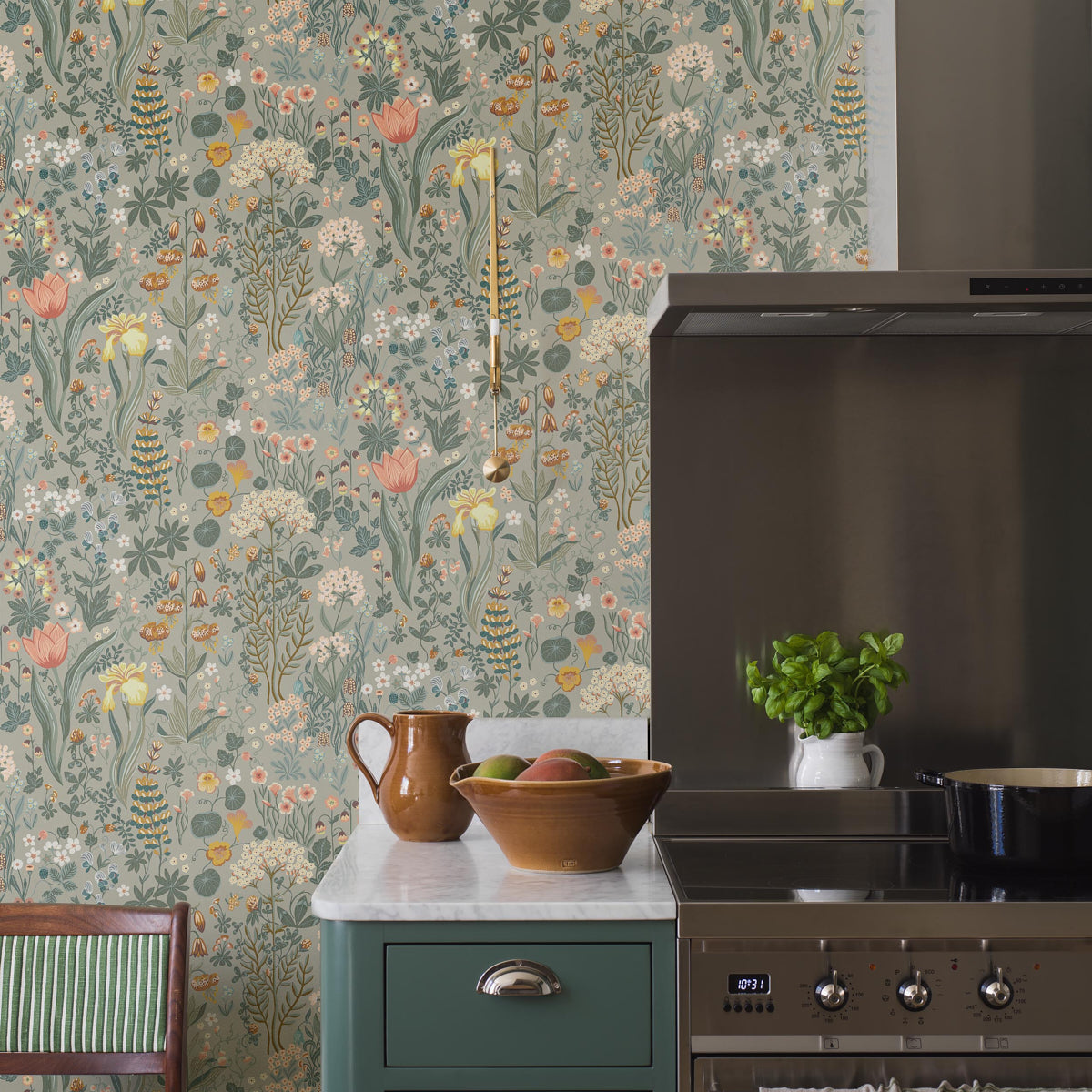 Schumacher 2054 BLOMSTERHAV in TAUPE Wallpaper - BORÃ…STAPET