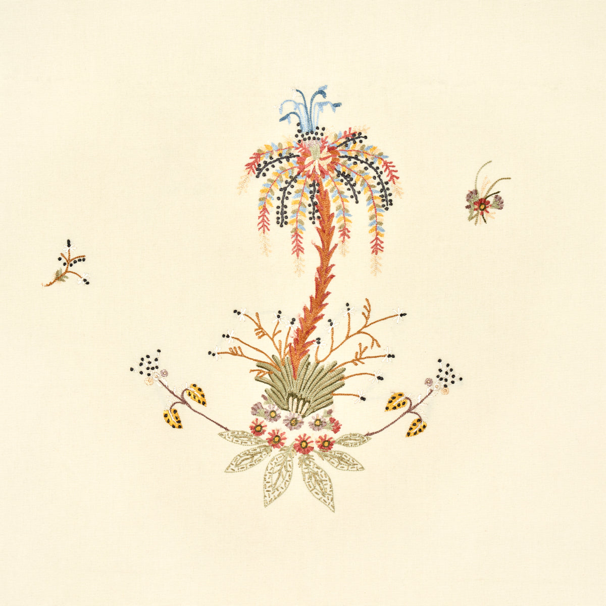 Schumacher 22140 Royal Poinciana Hand Embroidery in MULTI ON