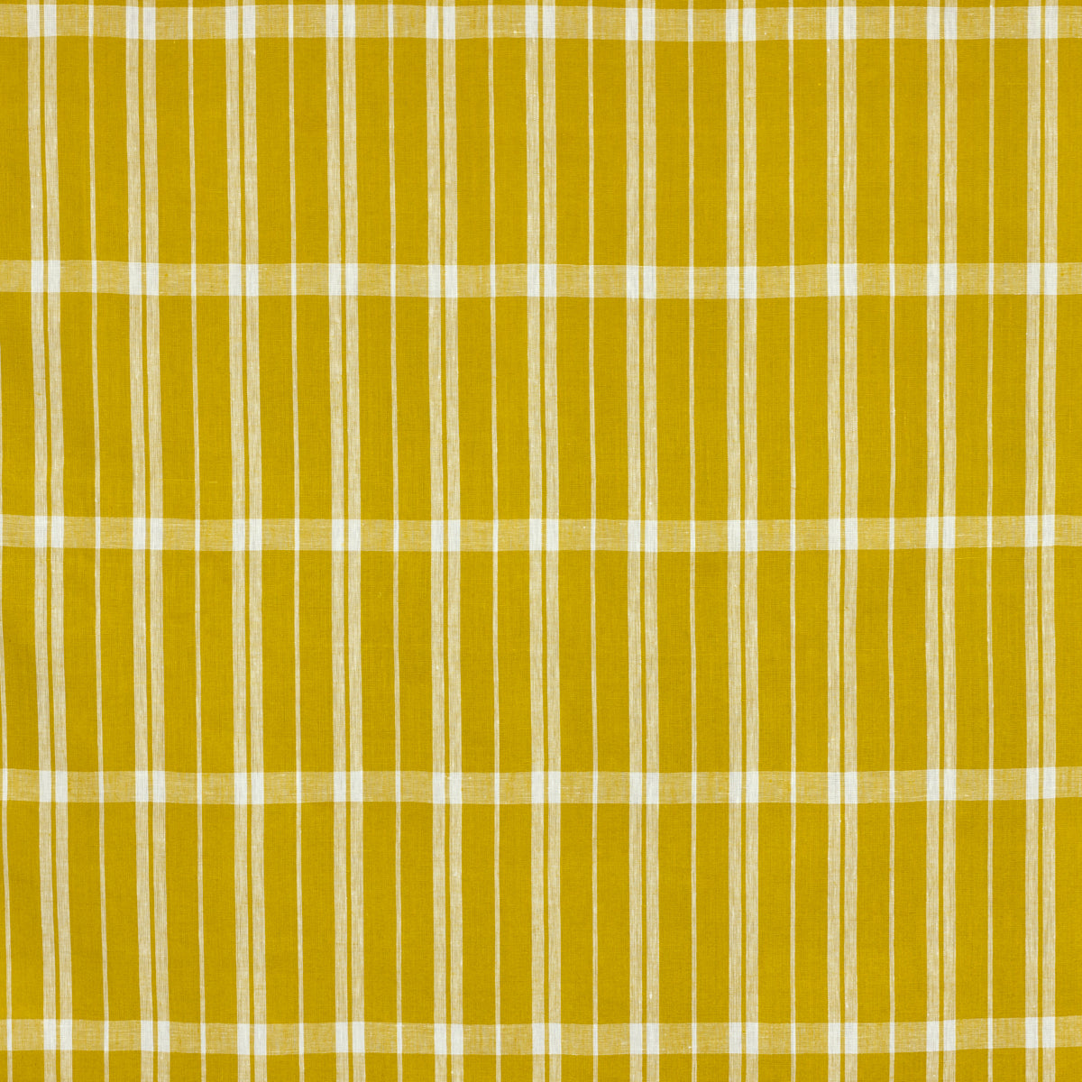 Schumacher 242P82 LINEN CHECK in SULPHUR Fabric - RAOUL TEXT