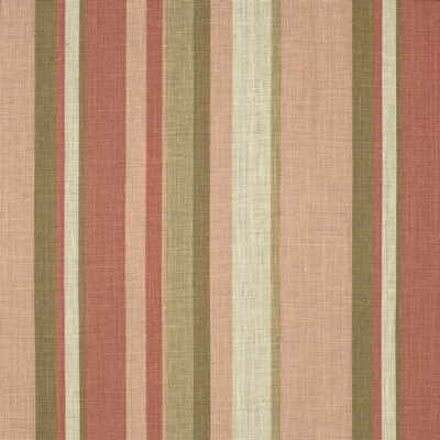 LEE JOFA 2431-GWF.716.0 AXUM STRIPE CORAL/SAND Fabric - Eade's Wallpaper