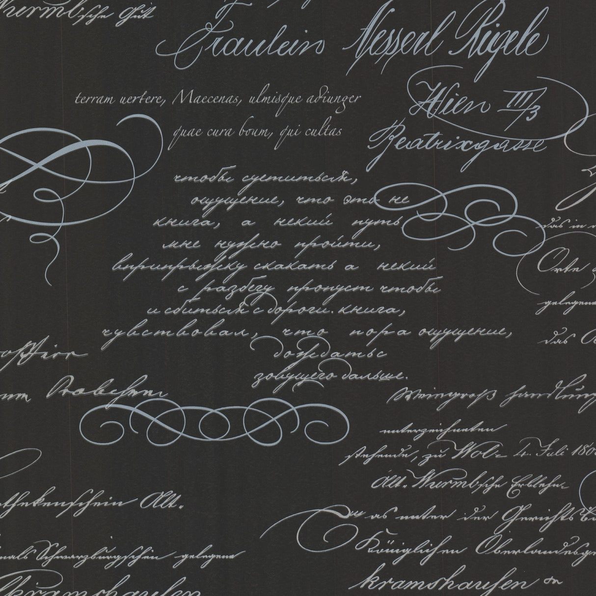 Brewster 2532-20461 Ferdinand Black Poetic Script Wallpaper