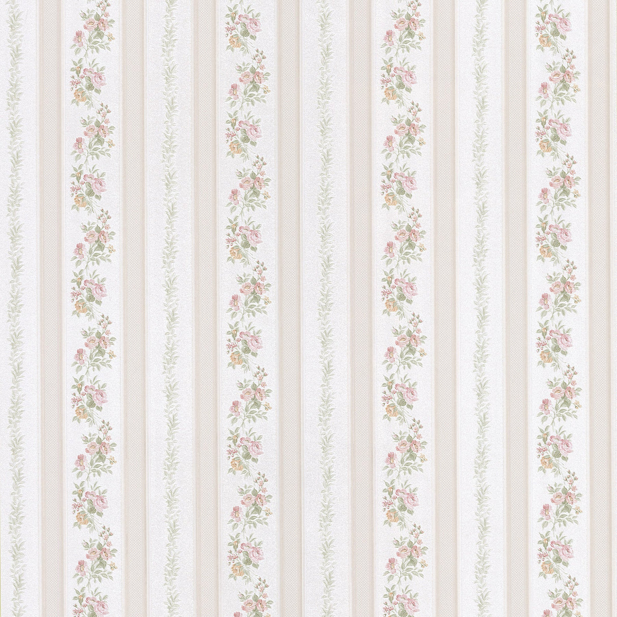 Brewster 2532-56029 Merle Beige Floral Stripe Wallpaper