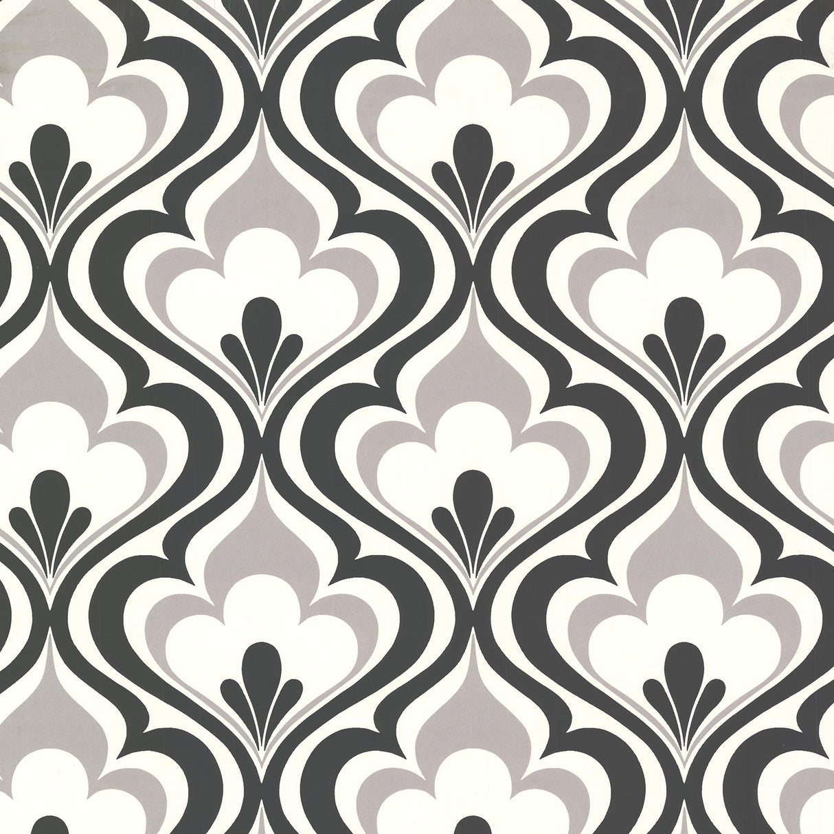 Beacon House 2535-20602 Lola Black Ogee Bargello Wallpaper