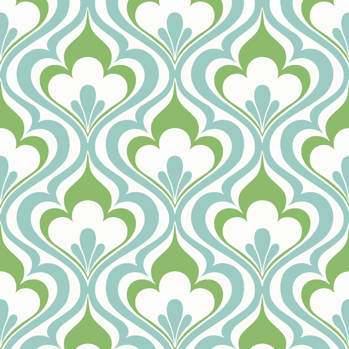 Beacon House 2535-20604 Lola Blue Ogee Bargello Wallpaper