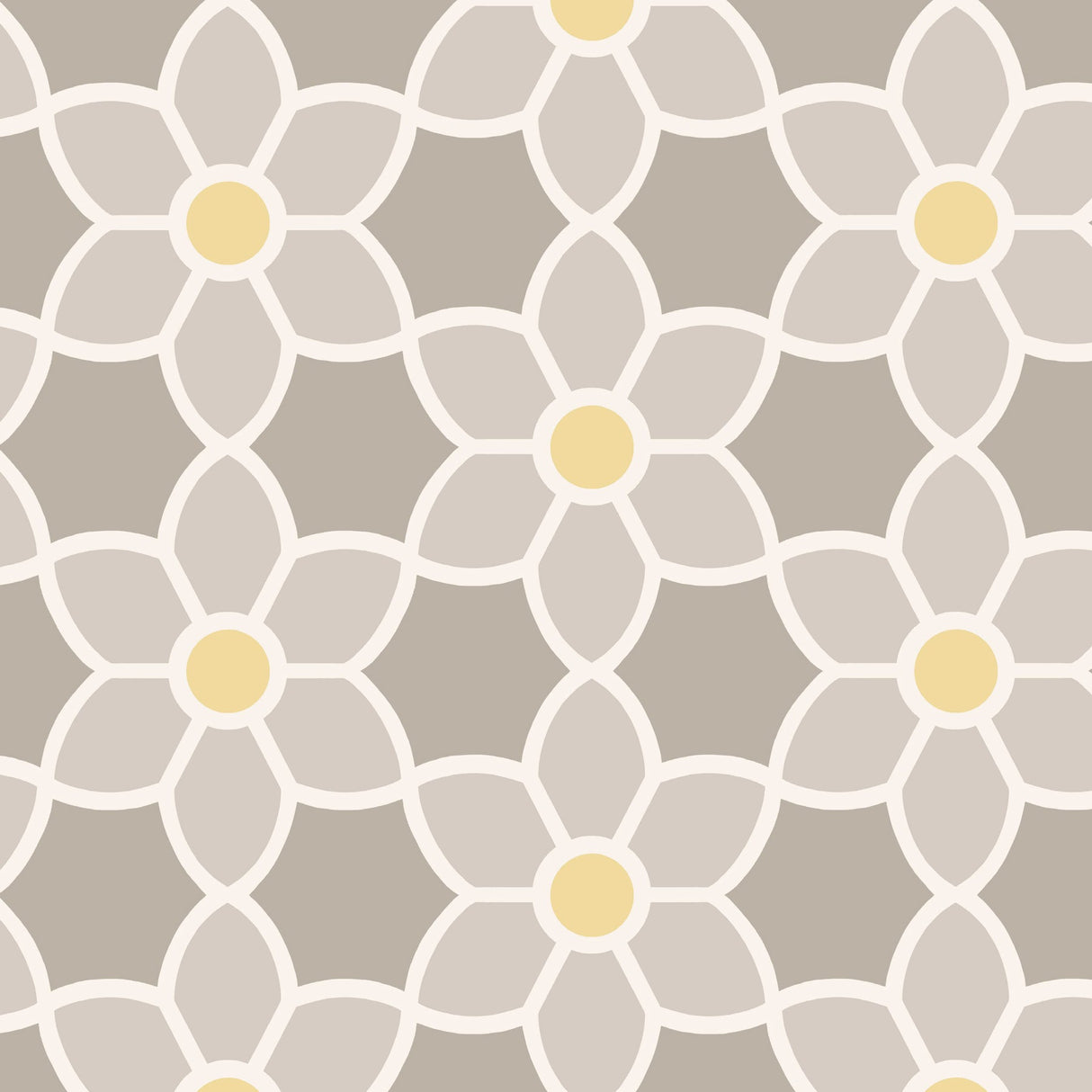 Beacon House 2535-20605 Blossom Grey Geometric Floral Wallpaper