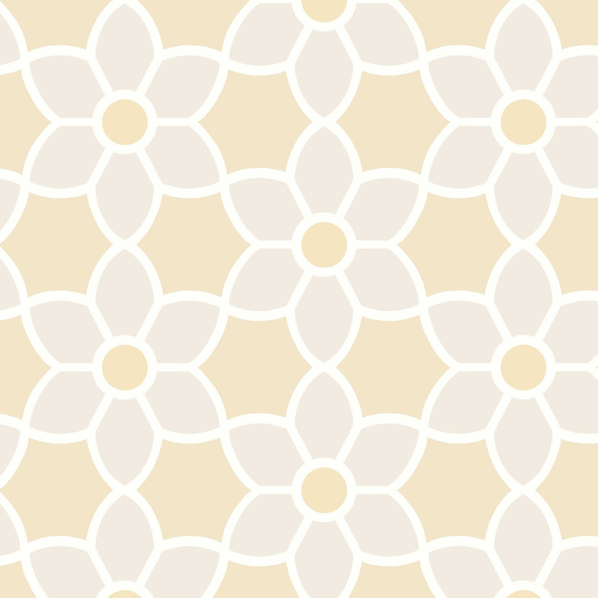 Beacon House 2535-20608 Blossom Beige Geometric Floral Wallpaper