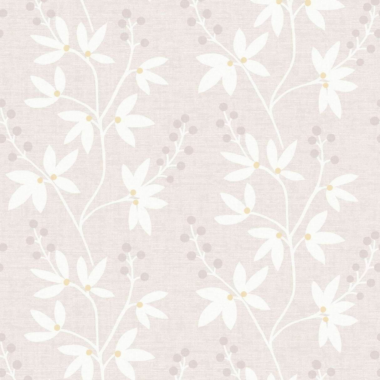 Beacon House 2535-20612 Currant Beige Botanical Trail Wallpaper