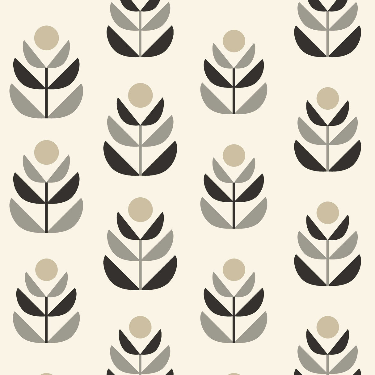 Beacon House 2535-20616 Oslo Black Geometric Tulip Wallpaper