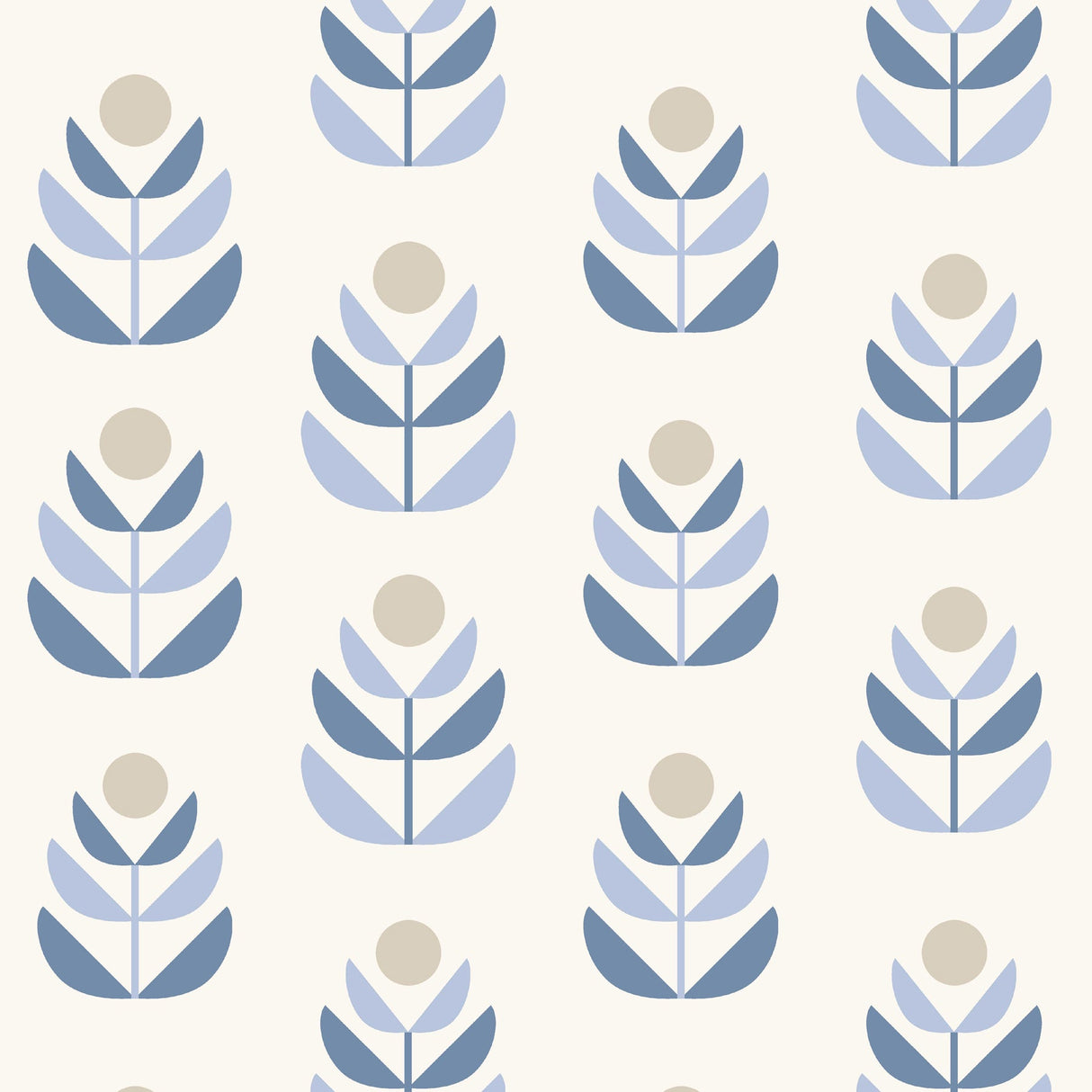 Beacon House 2535-20617 Oslo Blue Geometric Tulip Wallpaper