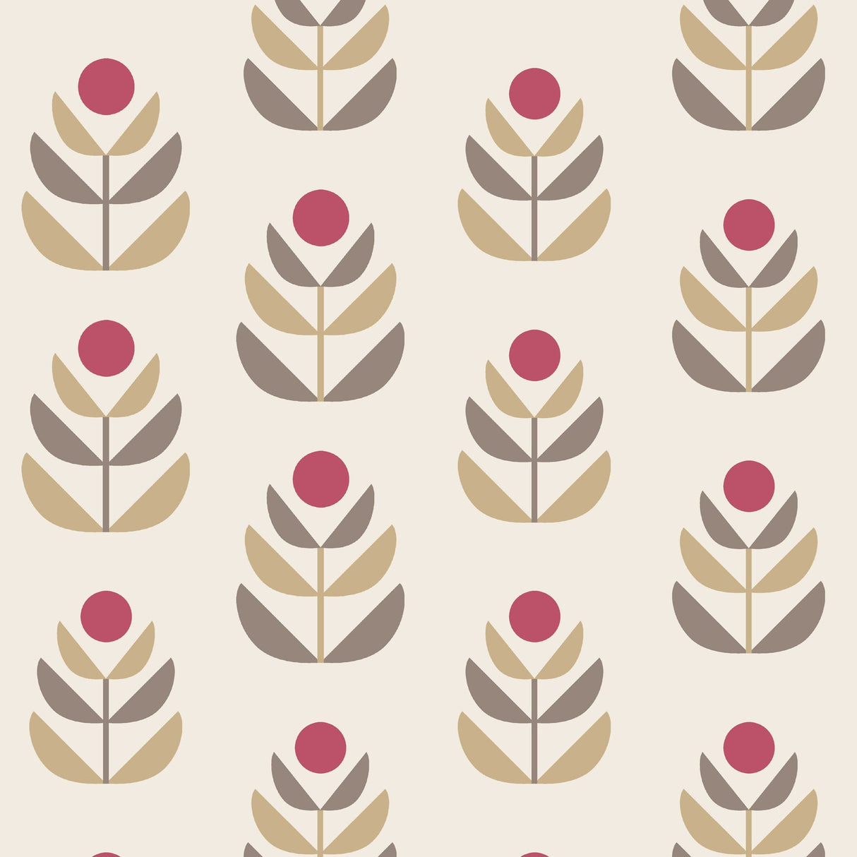 Beacon House 2535-20620 Oslo Red Geometric Tulip Wallpaper