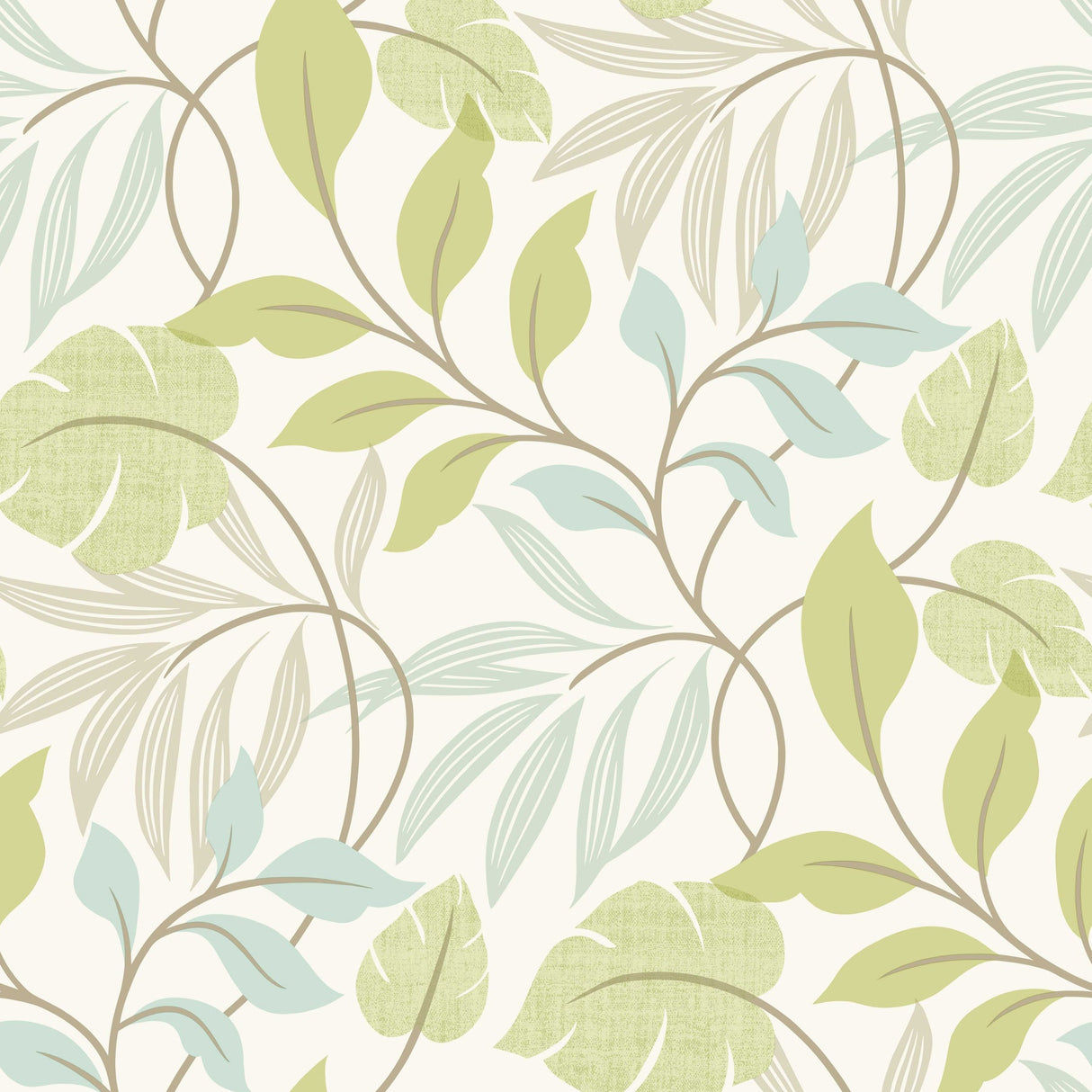 Beacon House 2535-20627 Eden Green Modern Leaf Trail Wallpaper