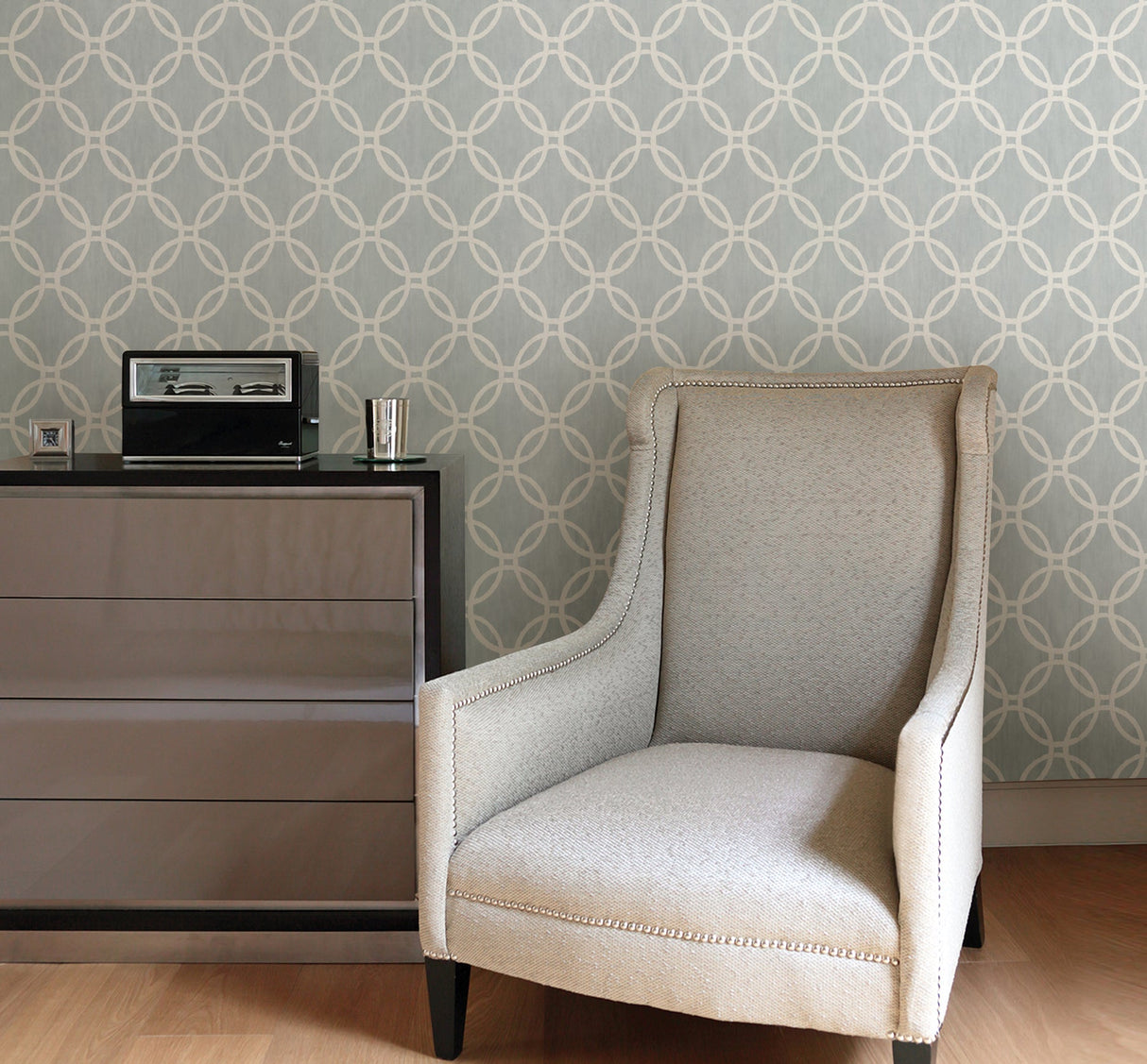 Beacon House 2535-20638 Ecliptic Blue Geometric Wallpaper