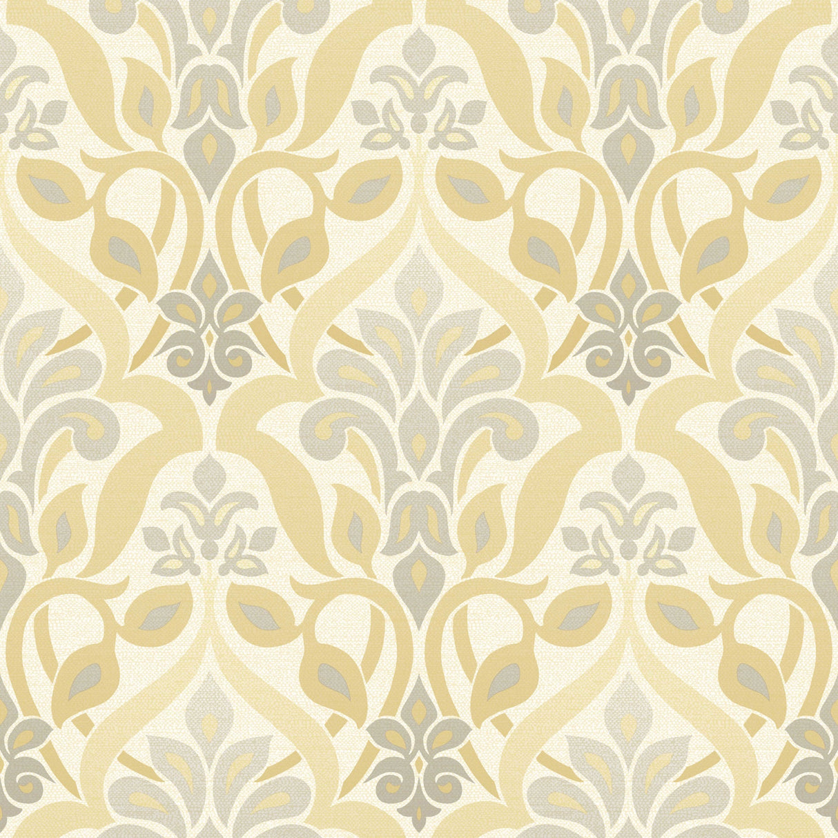 Beacon House 2535-20647 Fusion Yellow Ombre Damask Wallpaper