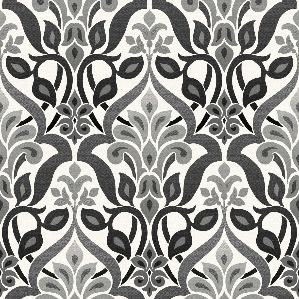 Beacon House 2535-20648 Fusion Black Ombre Damask Wallpaper