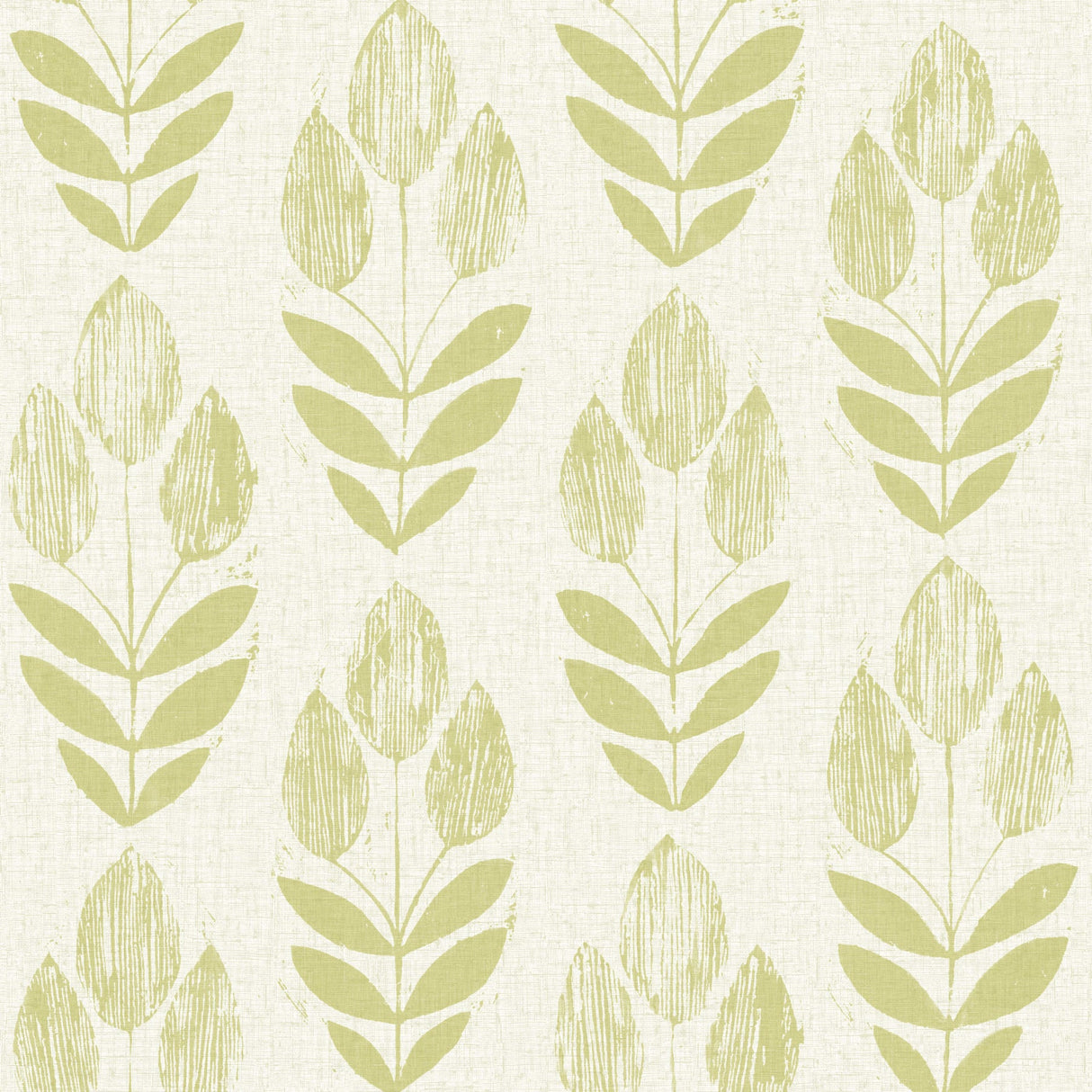 Beacon House 2535-20649 Scandinavian Green Block Print Tulip Wallpaper