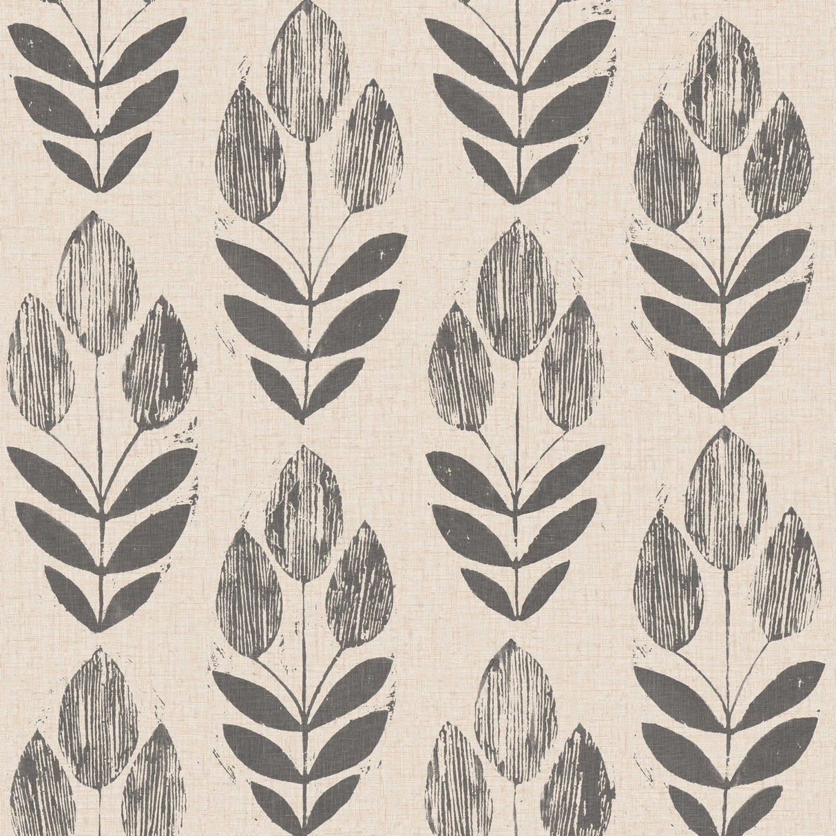 Beacon House 2535-20651 Scandinavian Black Block Print Tulip Wallpaper