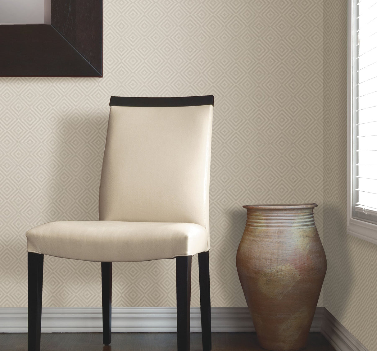 Beacon House 2535-20660 Metropolitan Beige Geometric Diamond Wallpaper
