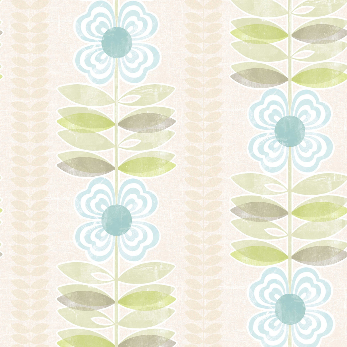 Beacon House 2535-20673 Flora Blue Modern Floral Stripe Wallpaper