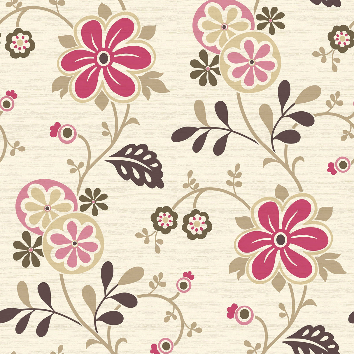 Beacon House 2535-20676 Amelie Pink Modern Floral Trail Wallpaper