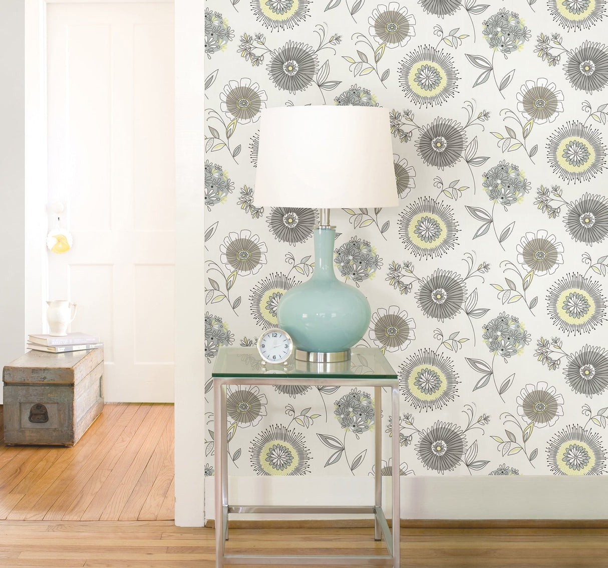 Beacon House 2535-20682 Maisie Green Floral Burst Wallpaper