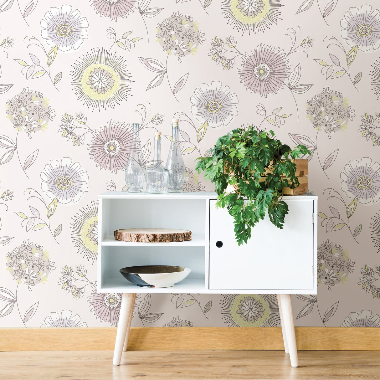 Beacon House 2535-20684 Maisie Purple Floral Burst Wallpaper